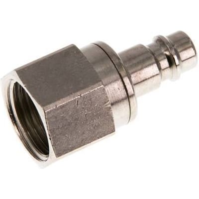 Vernikkeld Messing DN 7.2 (Euro) Luchtkoppeling Insteeknippel G 1/2 inch Binnendraad Double Shut-Off - CLP7-F-BN-SV-012