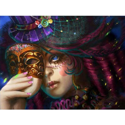 5D Diy Diamond Schilderen Cross Stitch Diamond Borduren Masker Schoonheid Meisjes Strass Handwerken 20X30CM brown