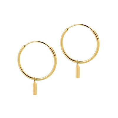Juulry Goud Plated Hoops Met Staafje 18 MM