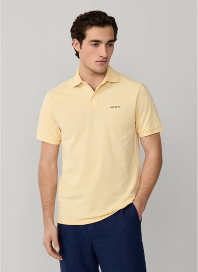Hackett Swim Trim Island Korte Mouw Poloshirt Geel L Man