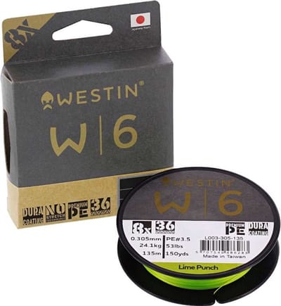 Westin W6 8-Braid Lime Punch (135m) - Maat : 0.330mm - 24.9 kilo