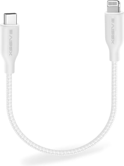 Korte Oplaadkabel geschikt voor Apple CarPlay en iPhone X, 11, 12, 13, 14 Oplader Kabel - Geschikt voor USB-C naar Lightning Kabel - 30 CM - Origineel Xssive
