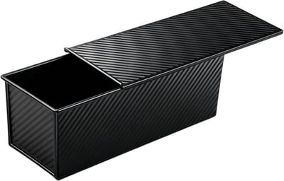 Broodvorm met Deksel - Cakevorm Bakblik - Brood Bakken - Anti-aanbaklaag - 32 x 12 x 1 cm - Zwart