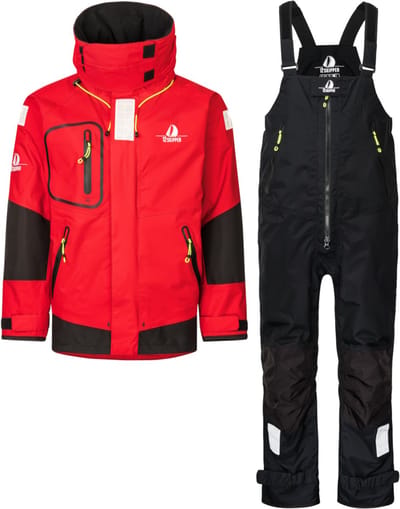 12skipper Magellan Offshore Set Heren / Dames - Zeiljas rood XS, Zeilbroek zwart XS