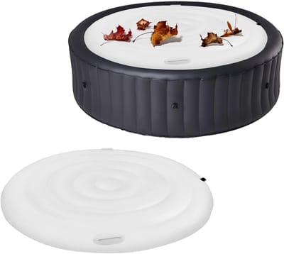 Ronde Opblaasbare Hot Tub Dekking van 160 cm - Energiezuinig, Wind- en Waterdicht Beschermend Deksel voor Buiten, Isolerend en Warmtebehoudend