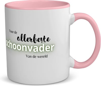 Akyol - voor de allerbeste schoonvader van de wereld koffiemok - theemok - roze - Papa - de beste schoonvader - vader cadeautjes - vaderdag - verjaardagscadeau - verjaardag - cadeau - geschenk - kado - gift - vader artikelen - 350 ML inhoud
