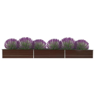 vidaXL - Plantenbak - verhoogd - 480x80x45 - cm - gegalvaniseerd - staal - bruin