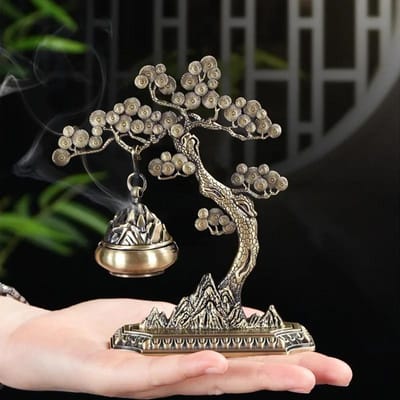 Bienvenue Pin Style Chinois Aromathérapie Ornements Encens Cérémonie Du Thé Bois D'agar Poêle Suspendu Maison Intérieur Créatif Brûleur Décor black