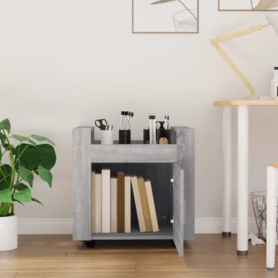 vidaXL - Bureaukastje - 60x45x60 - cm - bewerkt - hout - grijs - sonoma - eikenkleurig