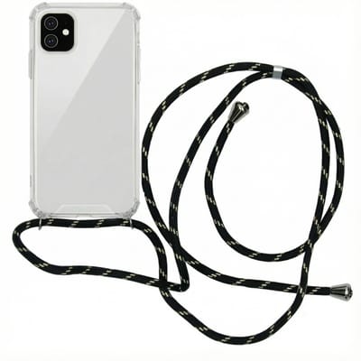 imoshion Hoesje - Geschikt voor Apple iPhone 11 - Backcover met koord - Zwart & Goud
