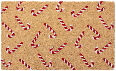 Clayre & Eef Deurmat Bruin Kokos Zuurstok Kerst