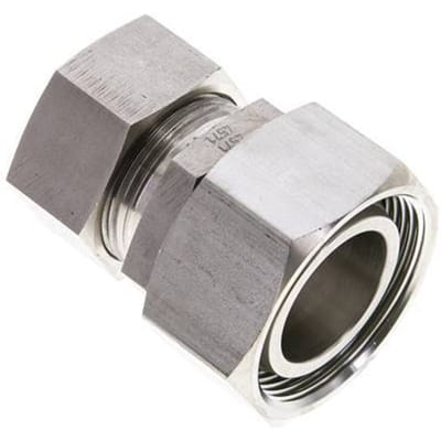 28L & 35L RVS Rechte Snijringkoppeling Draaidoorvoer 160bar FKM O-ring en Afdichtconus ISO 8434-1