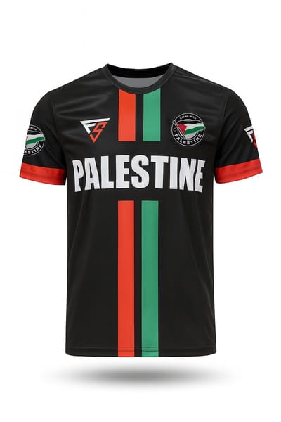 FightSense Palestina Active Dry T-Shirt V1 – Zwart – Ademend Sportshirt – Maat XL