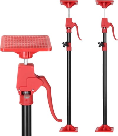 Steunpaal Kastkrik - Hulppool Telescoopstang - Kasten Monteren - Vaste Hoek Ontwerp - 45-115 Inch - Rood
