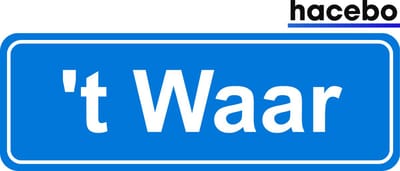 Hacebo - Plaatsnaam Sticker - 29x10 CM - 't Waar sticker - Verkeersborden sticker - grappige cadeaus - 't Waar