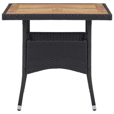 vidaXL - 3-delige - Tuinset - poly - rattan - en - acaciahout - zwart