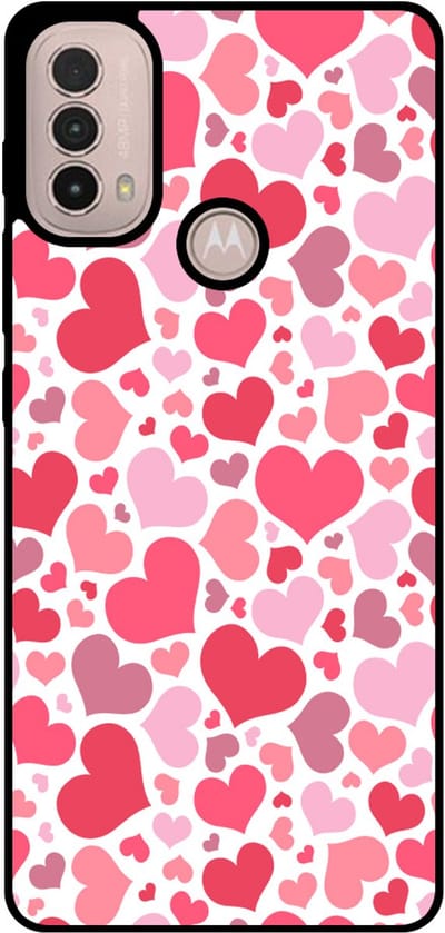 Smartphonica Telefoonhoesje Geschikt voor Motorola Moto E30 / E40 met Hartjes Print - Hearts Design TPU Backcover Case - Kinder Hoesje met Hartjes Design geschikt voor Motorola Moto E30;Motorola Moto E40