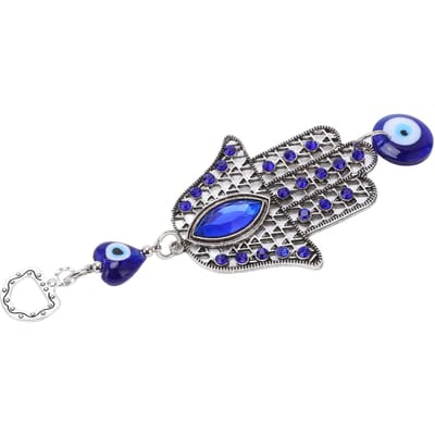 Blauw Oog Ornament Hol Uit Retro Geluk Boze Oog Decor Elegant Legering Glas Boze Oog Wanddecoratie gray
