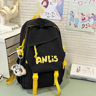 Middelbare Scholieren Lichtgewicht Eenvoudig Grote Capaciteit High School Studenten Rugzak Japanse Veelzijdige College Studenten Casual Rugzak with pendant