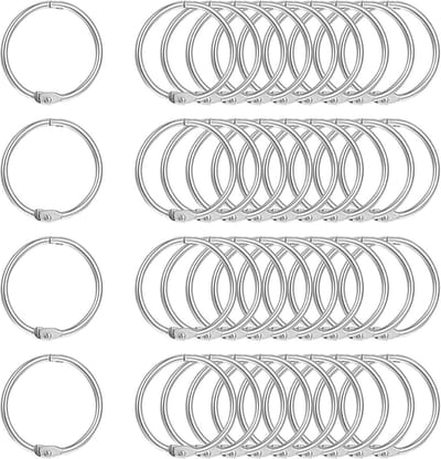 40 Stuks Metalen Binder Ringen 25mm - Ideaal voor Losse Bladen, Indexkaarten en Sleutelhangers