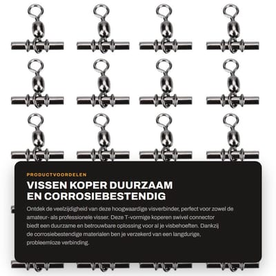 Dailygoods - Vissen - Koper - Duurzaam en Corrosiebestendig - T-vormige Verbinder - Geschikt voor Hengelsport - Standaard Kleur