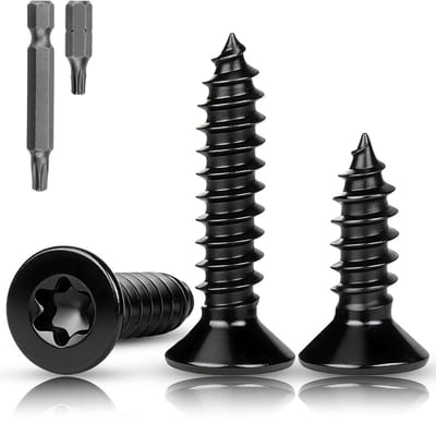 Zwarte Torx Houtschroeven RVS 304 Platte Kop - Verschillende Maten voor Binnenmontage