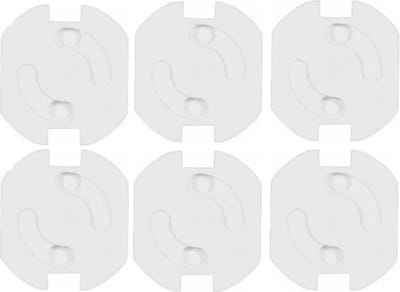 6x Stopcontact beveiliging klem/stopcontactbeveiligers wit met randaarde - Stopcontactbeschermers - Kindveilig