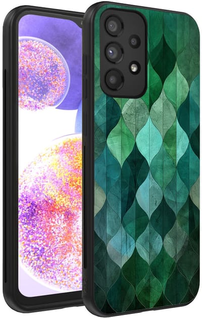 Smartphonica Telefoonhoesje geschikt voor Samsung Galaxy A23 met groene bladeren opdruk - TPU backcover case green leaf design - Groen geschikt voor Samsung Galaxy A23
