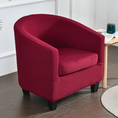 Gebreide Enkele Fauteuil Bankhoes Beschermhoes Ronde Badkuip Fauteuilhoes voor Thuis Duurzaam Duurzaam Nuttig 60*50 cm