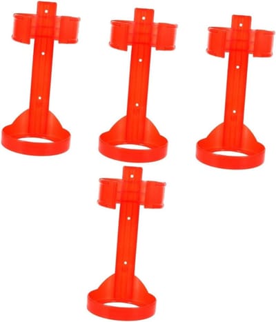 Brandblusser Houder - Muurbevestiging Beugel - Veilige Opslag - Stevig Kunststof - 4 Stuks - Rood