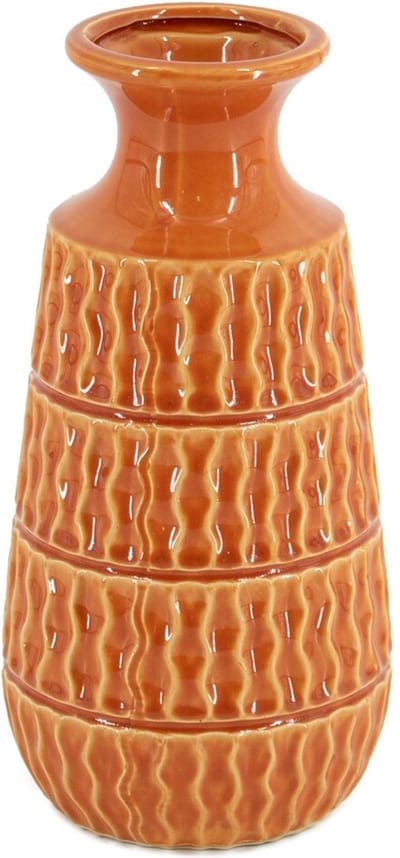 HomeBound by KY | Aardewerk vaas tangerine/oranje | 17,5x17,5x45,5cm | vaas aardewerk