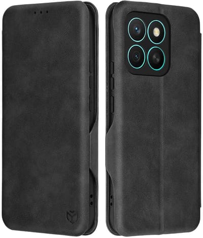 Hoesje geschikt voor HONOR X8c - Techsuit Safe+ Book Wallet Case - Zwart