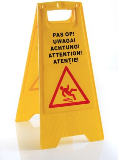 HENDI Waarschuwingsbord natte vloer – 5 talen – 300x460x615 mm – polypropyleen