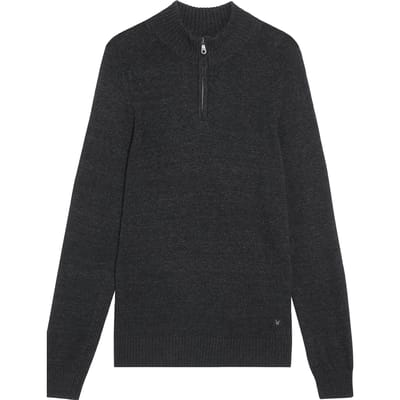 Lyle & Scott Saddle Sleeve Quarter Zip Jumper Black Heather Taglia: S | Maglioni a maglia Outlet | Uomo | Nero