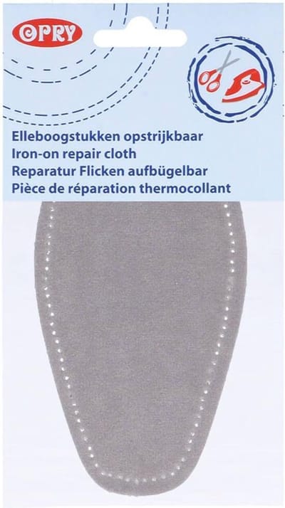 OPRY ELLEBOOGSTUKKEN OPSTRIJKBAAR GRIJS 16X7,5CM - 016. 3 PAKJES a 2 STUKS.