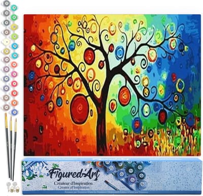 Figured'Art Schilderen op Nummer Volwassenen canvas Hangende lantaarns - Handwerk acrylverf Kit DIY Compleet - 40x50cm zonder frame