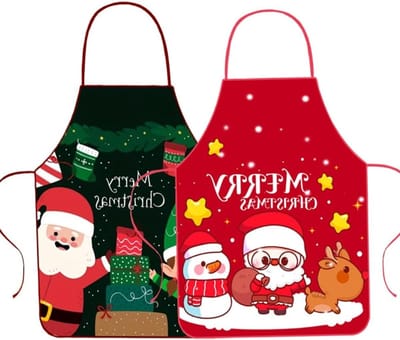 Kerstkeuken Schort Set van 2 - Verstelbare Schorten voor Koken en Bakken voor Mannen en Vrouwen