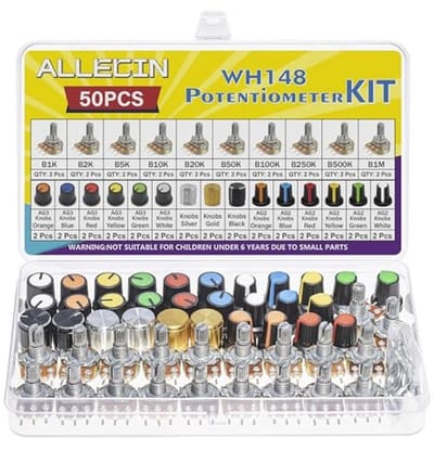 Draaipotentiometer Lineair 3 Aansluitingen - Beschikbaar in 1K, 2K, 5K, 10K, 20K, 50K, 100K, 250K, 500K, 1M Ohm