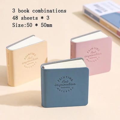 3 stuks/set Mini tekenboek Vierkant aquarel schetsboek Dik papier 3 boek schilderpapier kunstbenodigdheden gray