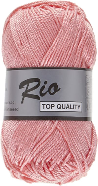 Lammy Yarns Rio Katoen garen - Roze (856) - 5 bollen van 50 gram - pendikte 3 - 3,5 mm.