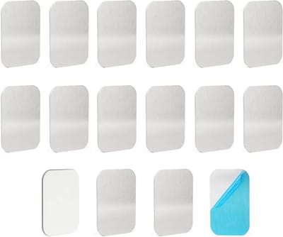 16-delige metalen adapterplaten voor magnetische mounts, ijzeren plakstrip voor bevestiging op niet-metalen ventilatieopeningen en oppervlakken (6,5 x 4,5 cm) - ideaal voor bevestigen, veelzijdig en eenvoudig te gebruiken.