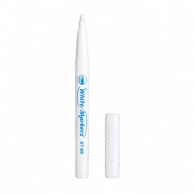 Witte verfmarker - 1 stuk - Water- en oliebestendig, sneldrogend - Enkele punt, volledig Engelstalige uitvoering - Basisverpakking