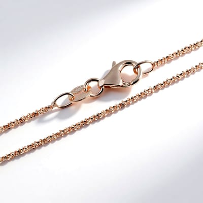 Cavill - Rosé vergulde ketting dames - 925 Sterling zilver - Elegant criss cross design - 60 cm lang - Fijne stijl - Karabijnsluiting