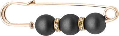 Fako Bijoux® - Sierspeld - Sjaalspeld - Vestsluiting - Vestspeld - Parels & Strass - 65mm - Mat Zwart