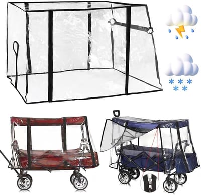 1 Regenhoes voor kinderwagen - 115 × 92 × 75 cm - Kinderwagenaccessoire - Universele transparante regenhoes voor kinderwagen - Opvouwbaar - Eenvoudig te installeren