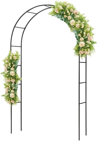 Lomera Rozenboog Metaal - Tuinboog - Klimhulp Voor Rozen - Gepoedercoat Metalen Frame - Klimop En Klimplanten - Donkergroen - Metalen Klimhulp - Rankhulp - Bloemenboog - Tuindecoratie - Klimrek Voor Planten - Klimsteun