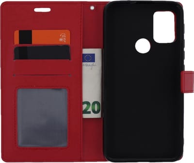 LuxeBass Boekhoesje geschikt voor Motorola Moto G10/G20/G30 - Rood gsm hoesje - telefoonhoes - telefoonhoesjes