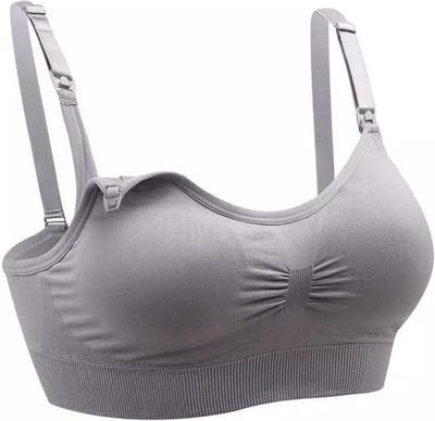 Wow Peach Voedings BH Grijs Medium - Cupmaat 70-81 A/B/C/D/E - Zwangerschapsbh - Borstvoeding - Zwangerschap - Moeder - Maternity bra - Meegroeibh - Maat 32/34