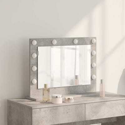 vidaXL - Make-up - Spiegel - Beton - Grijs - 60 - x - 45 - x - 18 - cm - Rechthoekig