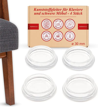 Kunststof Meubelglijders 30 mm - Vloerbeschermers voor Stoelpoten, Tafelpoten en Kastpoten - 4 stuks